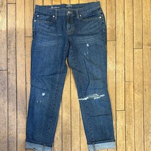 LOFT Women's Dark Blue Boyfriend Jeans
